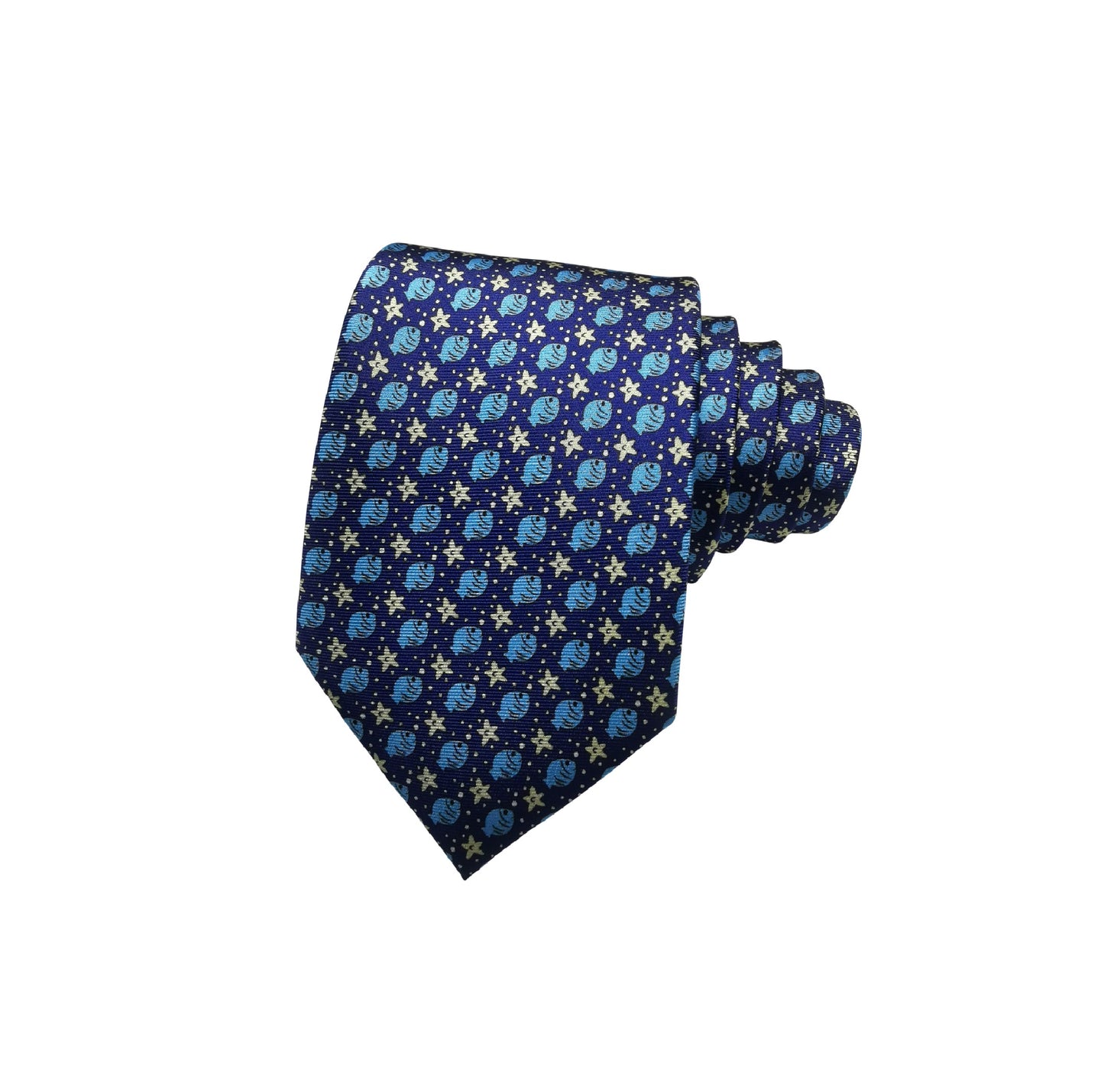 Starfish Navy Blue Silk Tie