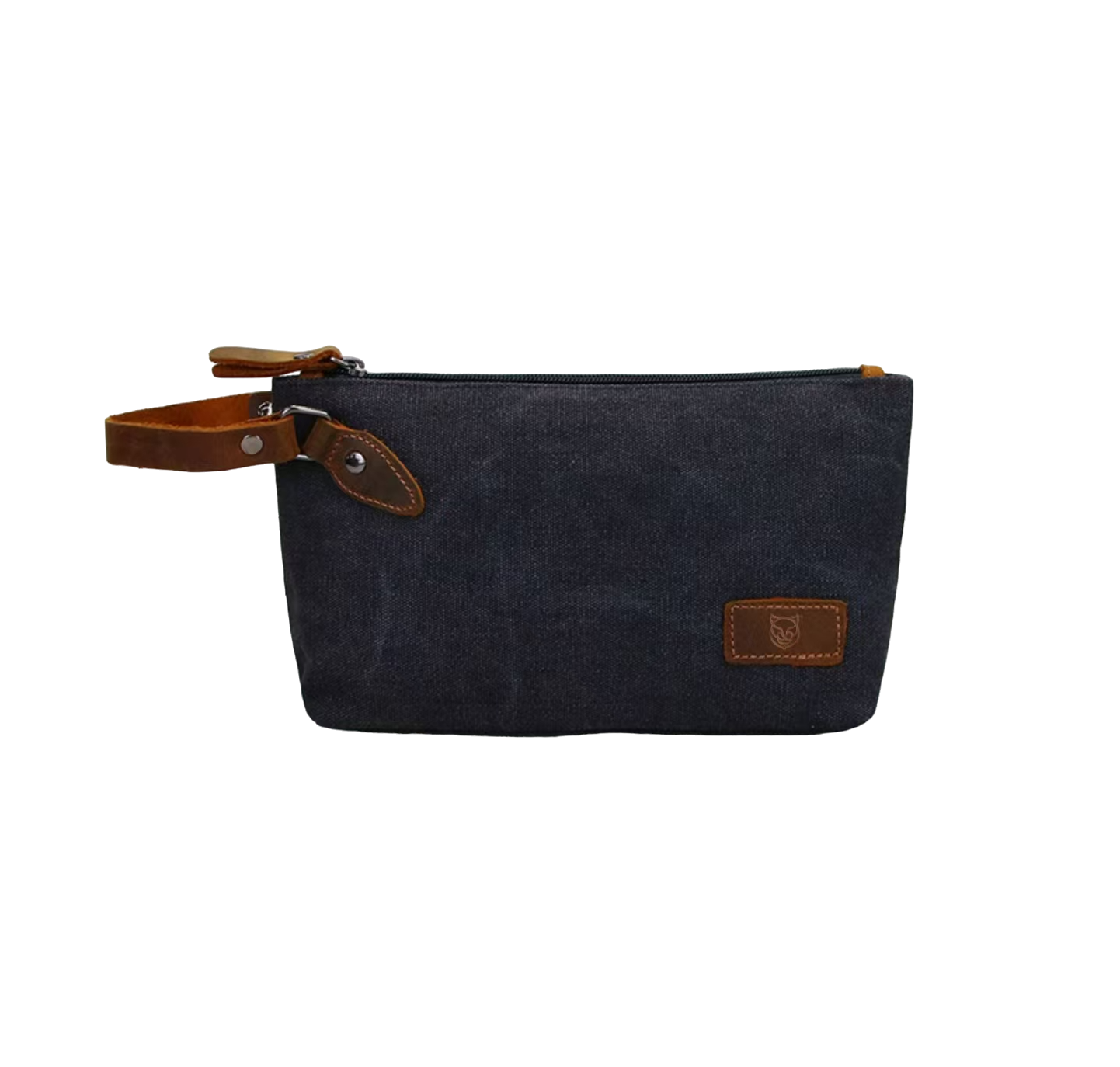 Black Slim Canvas Pouch