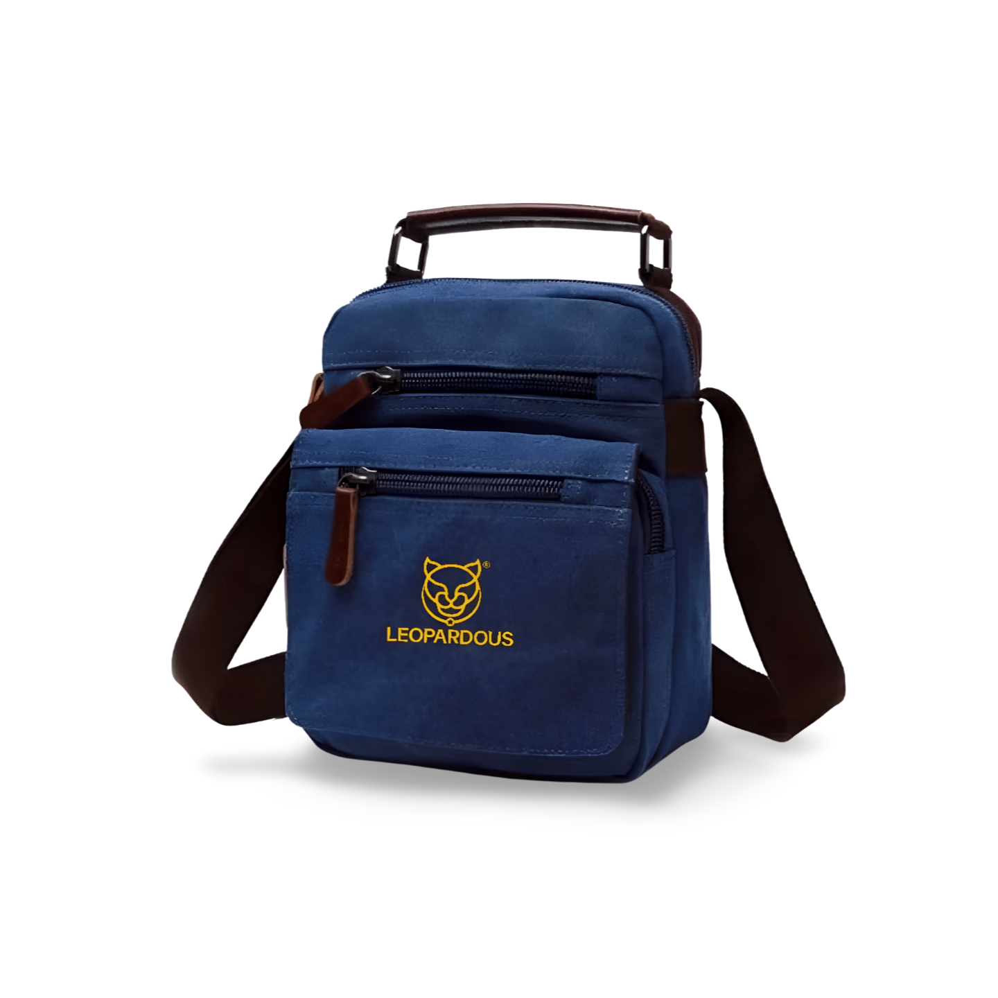 Navy Blue Canvas Cross-body Bag