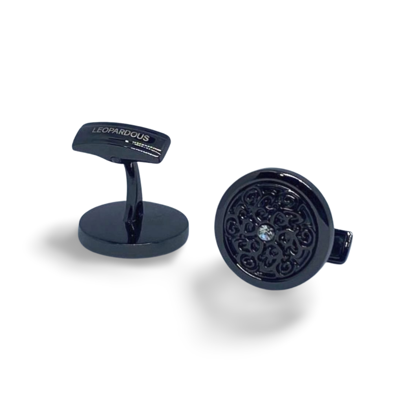 Cufflinks - Black Celtic Round