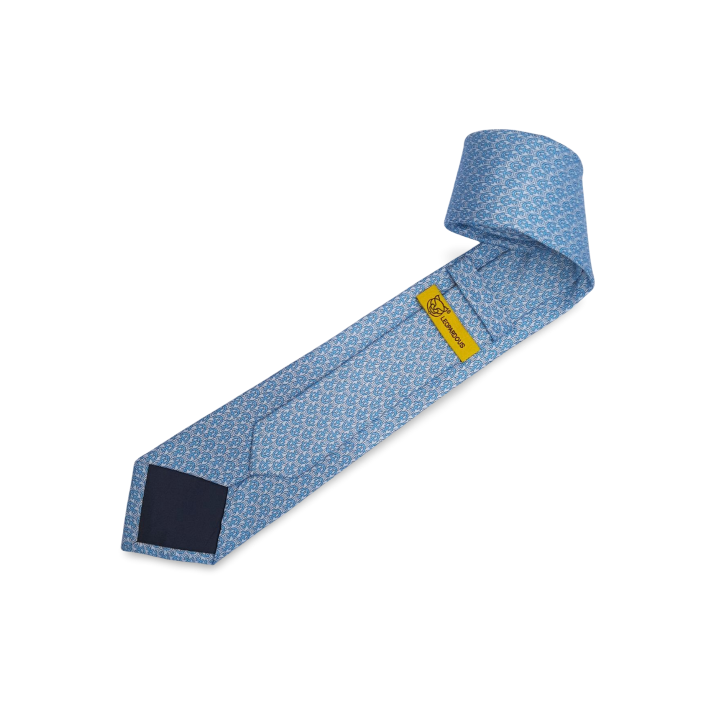 Baby Blue Anchor Print Silk Tie