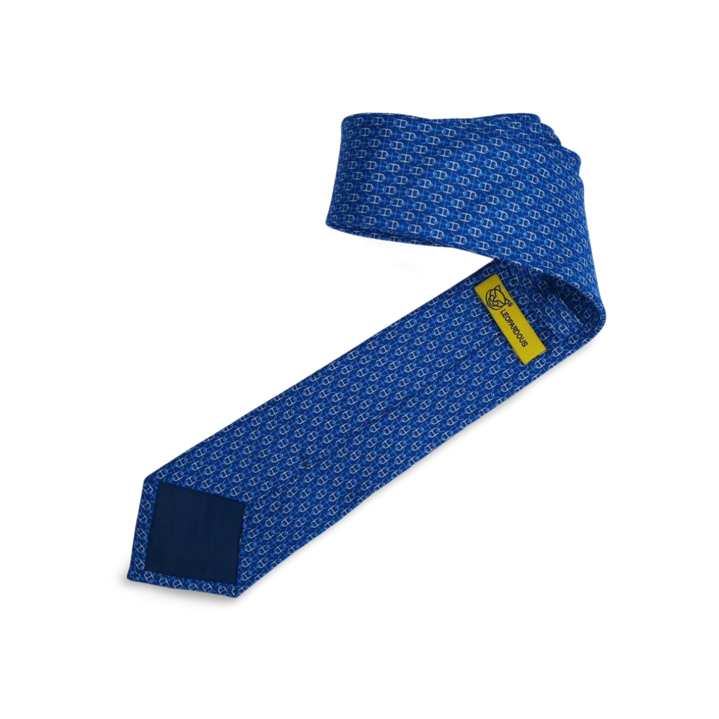 Blue Anchor Print Silk Tie