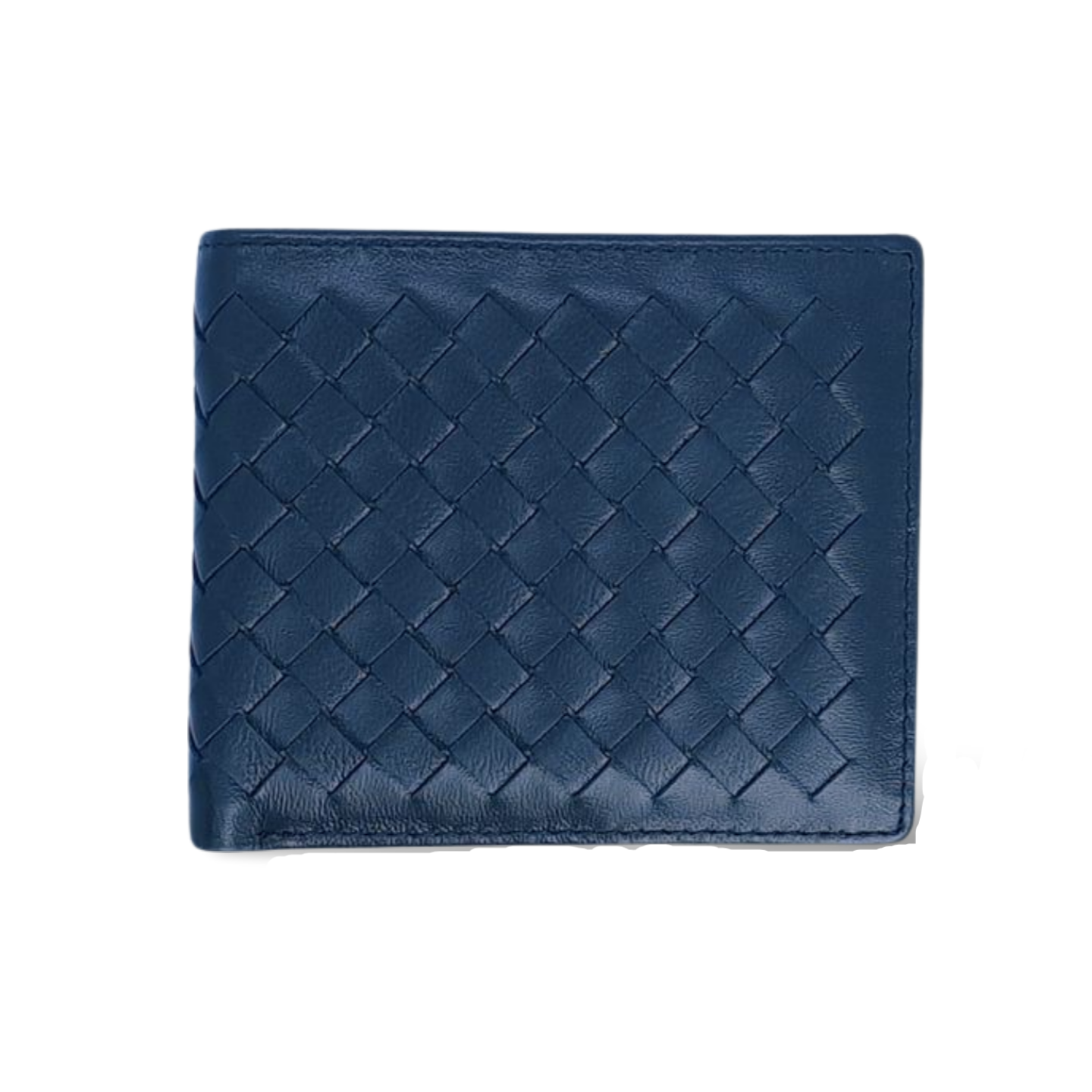 Blue Woven Leather Wallet