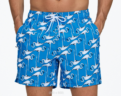 Flamingo on Blue
