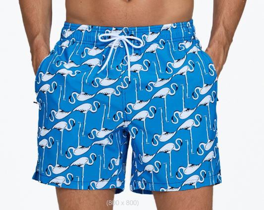 Flamingo on Blue