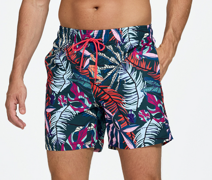 Tropical Leaves on Navy