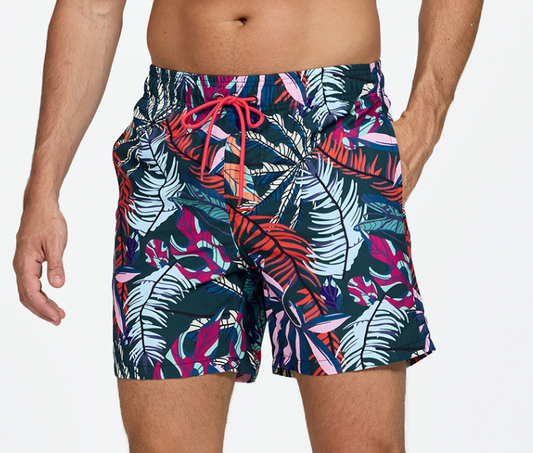 Tropical Leaves on Navy