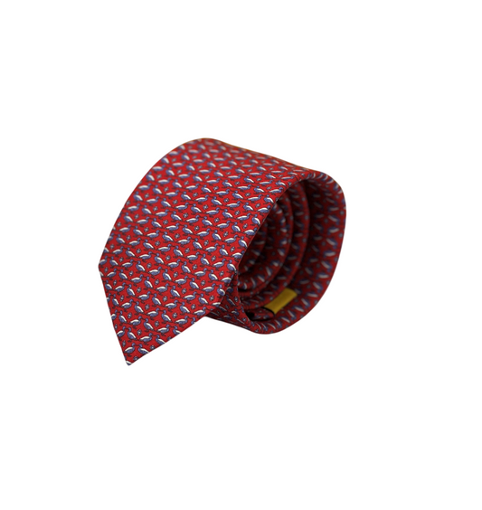 Ducks on Burgundy Silk Tie